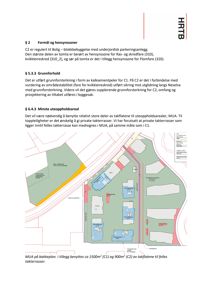 Situasjonsplan som viser tomtens form, bygningers plassering (grønne områder), takterrasser (røde områder) og tilstøtende infrastruktur. Tegningen er knyttet til teksten om grunnforhold og uteoppholdsareal.
