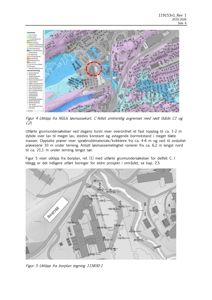 Bildet viser et utklipp fra et lasmassekart (NGU) og en borplan (boringstegning) som illustrerer grunnforhold og geologi i et byggeområde.