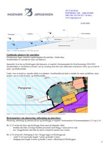Tegning som viser et tverrsnitt (snitt) av en kai og flytebrygge, inkludert nivåer og eksisterende lønn.