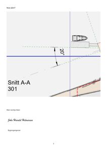 Snittegning (Snitt A-A) som viser en båt på en kai med angitt vinkel på 20 grader.