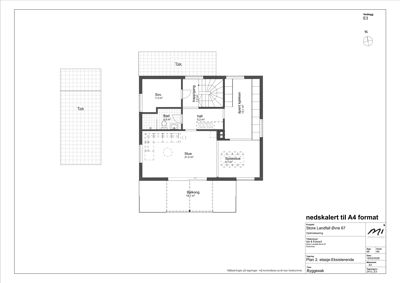 Etasjeplan (Plan 2) som viser romfordeling, arealer og plassering av en bolig.