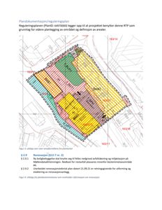 Situasjonsplan (RTP) som viser arealformidling, bygningstyper og reguleringer for et prosjekt.
