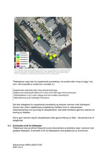 Et flyfoto eller satellittbilde av et område med overlagte data om grunnvannsprøvetaking (BP-punkter) og tilstandsklasser. Bildet fungerer som et kart over situasjonen.
