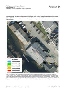Kart over prøvepunkter (BP1-BP8) for undersøkelse av forurenset grunn ved Mellendalsveien 63, med overlappende tilstandsklasser og forurensningsområder.