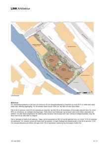 Utomhusplan som viser tomtens situasjon, bygningers plassering (BYGG A og BYGG B), utearealer, trapper og parkeringsplasser.