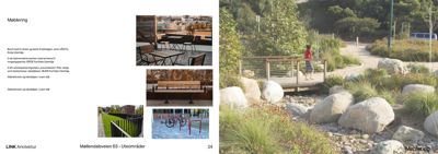 Fotografier av utemøblering og uteområder ved Møllendalsveien 63.