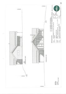 Fasadetegning av en bygning sett fra vest og nord.