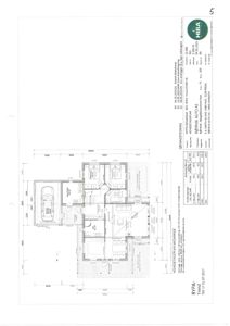 Etasjeplan (hovdeetasjplan) med romfordeling og mål for en garasje.
