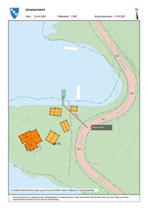 Situasjonskart som viser tomtens beliggenhet i forhold til omgivelsene, inkludert vei (Bølerdølen), vann (Anvann), høydeforhold (konturlinjer) og nabotomter.