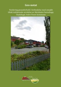 Fotografi av Akrobaten barnehage i Stadsbygd, Indre Fosen kommune, tatt i forbindelse med en vurdering av grunnforhold.