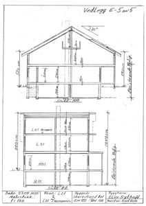 Snittegning (Snitt AA og Snitt BB) som viser bygningens høyde, etasjer og konstruksjon.