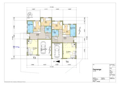 Etasjeplan (Plan 1. etasje) som viser romfordeling, mål og plassering av boligen.