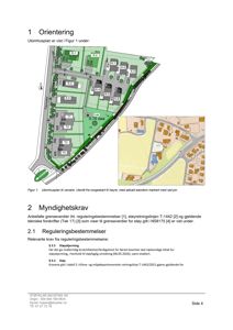 Situasjonsplan som viser tomtens beliggenhet i forhold til nabolaget, med markerte grenser, eiendomsnummer og orientering.