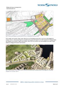 3D-visualisering av et planlagt energisenter og boligområde.