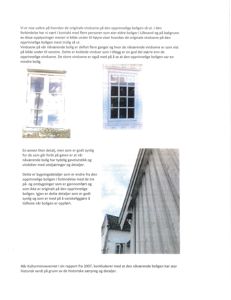 Fotografi av vinduer og fasadedetaljer på en bolig, sammenlignet med opprinnelige bilder.