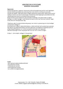 Situasjonsplan som viser plassering av en ny garasje i forhold til eksisterende bygninger, vegger og tomtegrenser.