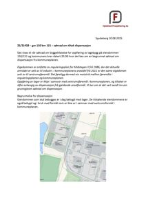 Situasjonsplan som viser eiendomsnummer, areal og nabolag.