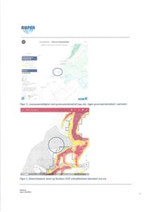 Bildet viser to kart som viser geologiske og skredrelaterte data for et byggeområde.