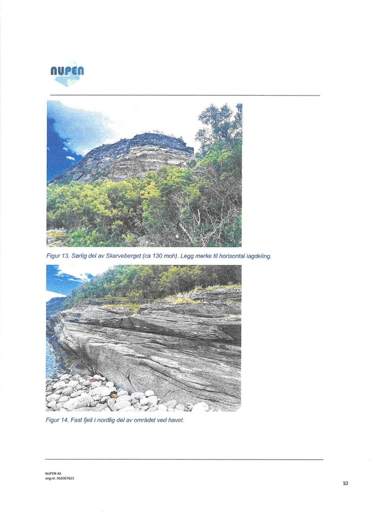 Fotografier av naturformasjoner (fjell og kystlinje) med tilhørende figurer og tekster.