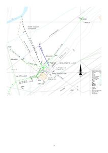 Situasjonsplan som viser rørledninger (SPN60 PVC), høydemål, og en oversikt over tomtens forhold i forhold til omgivelsene.