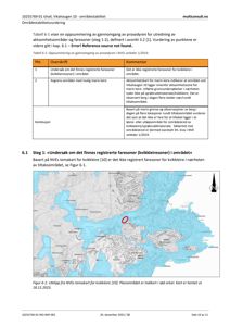 Kart over Ishall, Vikahaugen som viser lokalisering av et område (rød sirkel) i forhold til kystlinjen og øyer.