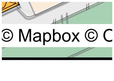 Et kartutsnitt fra Mapbox som viser en del av en bygning og omgivelsene.