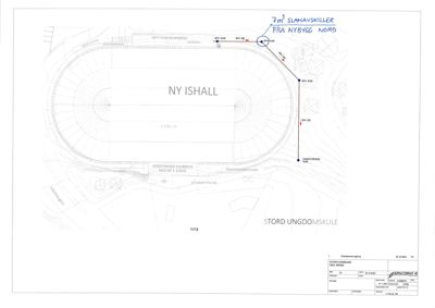 Situasjonsplan som viser plassering av 'NY ISHALL' i forhold til omgivelsene, inkludert 'STORD UNGDOMSSKOLE' og 'TORG'.