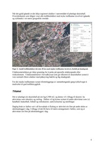 Et flyfoto (satellittbilde) av et idrettsanlegg med overlagte data om trafikkulykker, inkludert en datagrafikk-vindu.