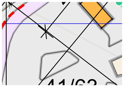 Et detaljutsnitt fra en situasjonsplan som viser tomtegrenser, eiendomsnummer (41/62), og bygningsplasseringer.