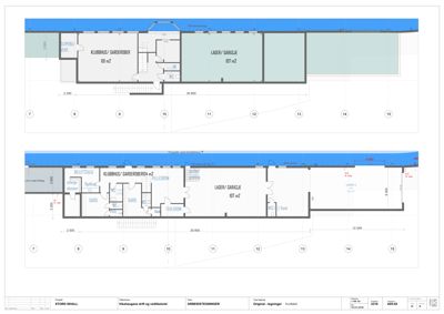 Etasjeplan (plan) som viser romfordeling, dimensjoner og funksjoner for et bygg.