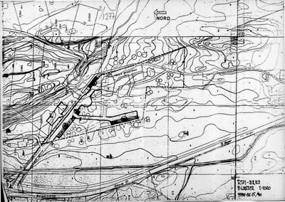Situasjonsplan som viser tomtens beliggenhet i forhold til nabolag, veier (Råkvæstveien) og terrengforhold (konturlinjer).