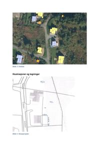 Bildet viser en sammensatt side med et ortofoto (Bilde 3) og en situasjonsplan (Bilde 4).