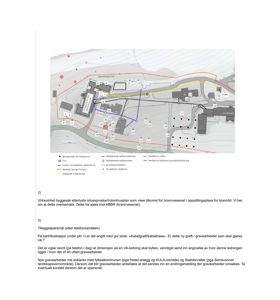 Situasjonskart/tomteplan som viser bygningenes plassering, tilknytningslinjer (kabelgrøft/kabeltrase) og andre infrastruktur på tomten.