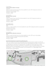 Kart som viser konsentrasjon av rødlistede arterfunn i to områder, markert med grønne sirkler.