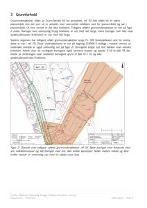 Situasjonsplan som viser grunnundersøkelser, borepunkter og geologiske forhold (kvikkleire, fjell) på et tomt.