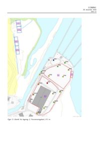 Kart over et område med vannveier, terrengkonturer og merket punkter (PG, GS, S) som sannsynligvis representerer prøvetakingspunkter eller soner.