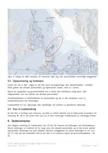Et utklipp fra NVEs temakart som viser faresoner (rød ring) og planområdet i Hjemseng.