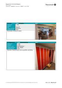 Et dokument med to fotografier av innvendige rom (en port og garderobeskap) med tilhørende tekstbeskrivelser.