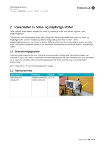 Et fotografi av en hvit brannslukningsapparat (en type luftkondisjonering eller varmepumpe) montert på en gul fasade, tatt inn i en rapport.