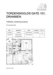Etasjeplan eller romfordeling for et bygg, med romnavn og mål angitt.