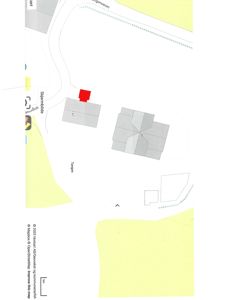 Kart med bygningsplasseringer, vei og terrengform. Inneholder kartkilder (Norskart, Mapbox, OpenStreetMap) og et målestokk.