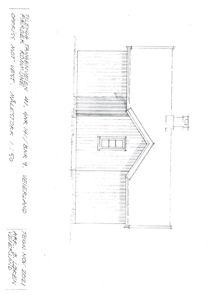 Oppriss (fasadetegning) av en bygning sett fra vest.