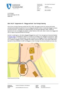 Kartutsnitt fra ISYmap som viser eiendomsgrenser, bygninger og en sirkel rundt et utbygd område.