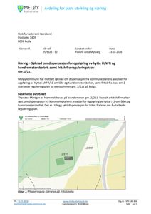 Situasjonsplan som viser eiendommen gnr. 2/211 i forhold til nabolaget (gnr. 2/208) og veier.
