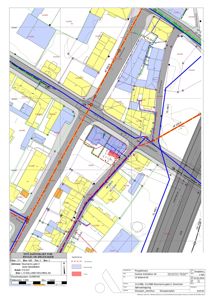 Situasjonsplan som viser tomt, bygninger og veier i Drammen.