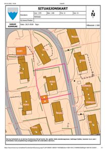 Situasjonskart som viser eiendomsnummer, grenser, veier og nabolag i Haram kommune.