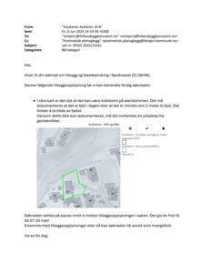 Et kart (NVE/NGU) som viser eiendomsgrenser og topografi, inkludert en markert grønn polygon for eiendommen.