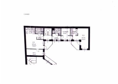 Etasjeplan for 2. etasje som viser romfordeling, arealer og veggkonstruksjoner.