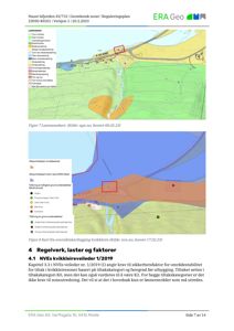 Bildet viser to kart som illustrerer løsmassefordeling og grunnundersøkelser i et geografisk område, inkludert en oversikt over nabolaget.