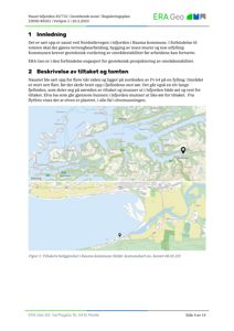 Et kart som viser beliggenheten av et naust i Isfjorden i Rauma kommune, inkludert elvefotografier og geografiske merknader.
